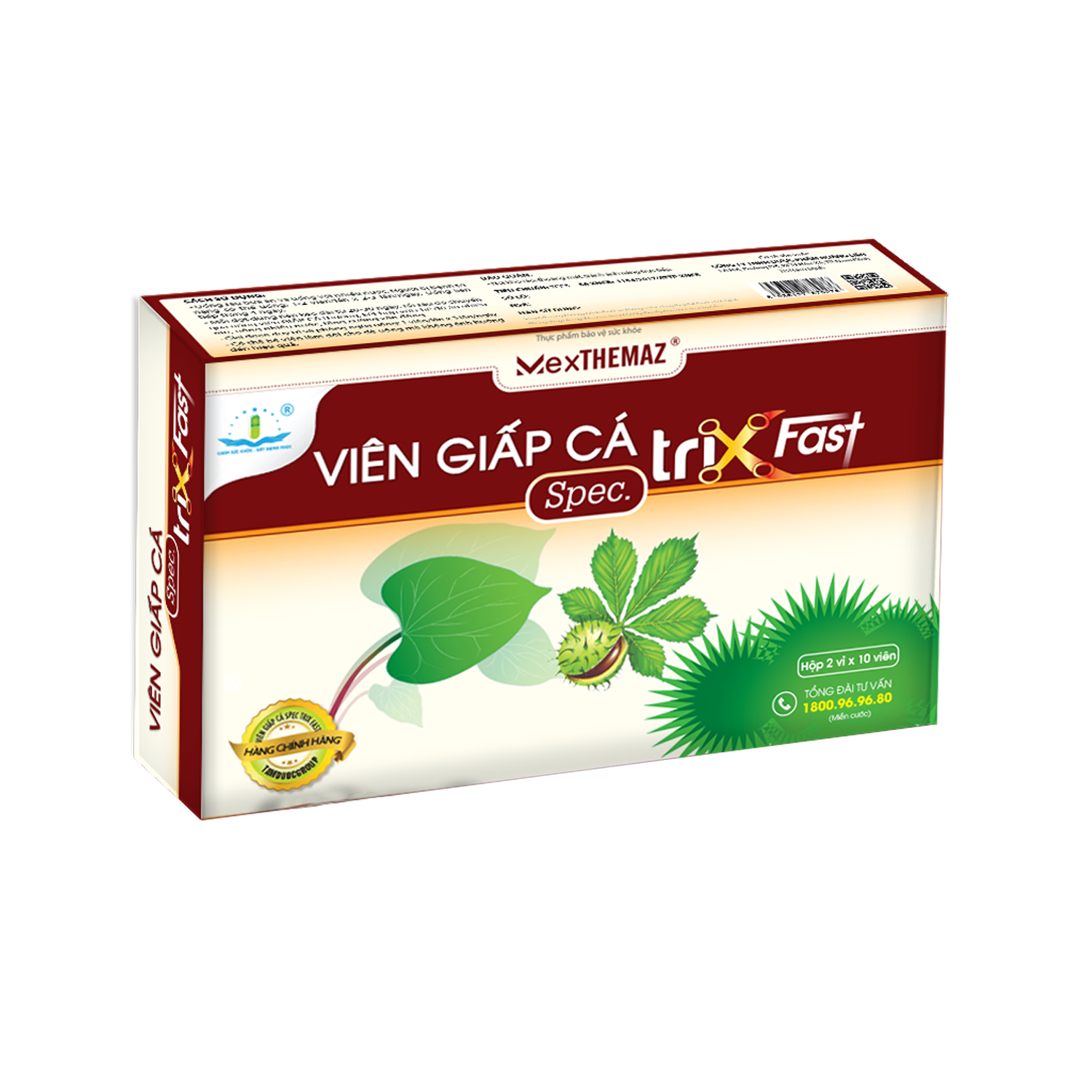 VIÊN GIẤP CÁ SPEC TRIX FAST (Hộp 20 viên) Hỗ trợ giảm trĩ, táo bón, suy giãn tĩnh mạch.