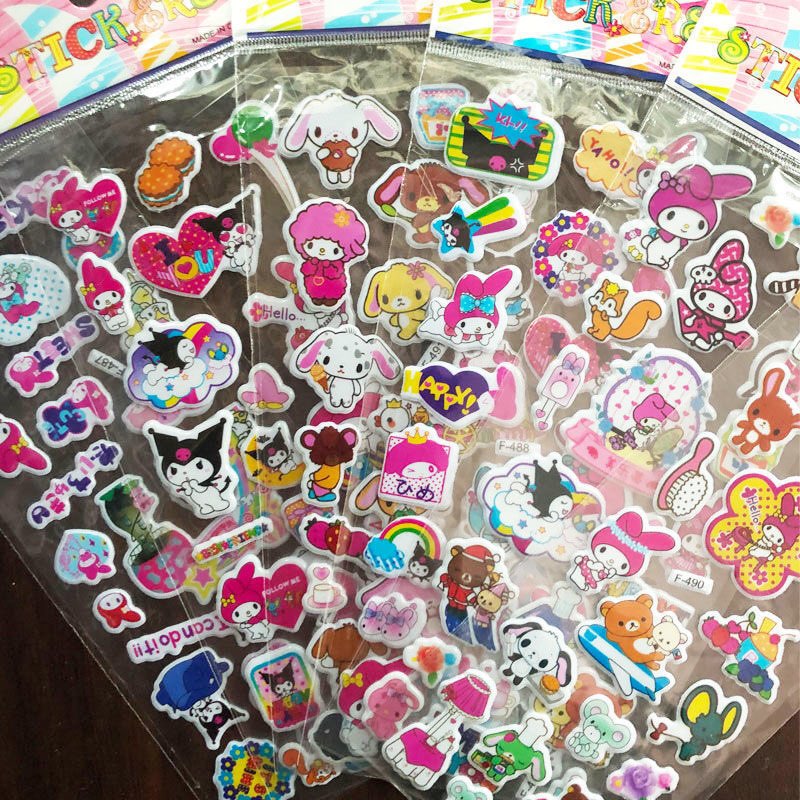 Combo 5 Vỉ Sticker 3D Nổi  Nhiều Mẫu Cho Bé