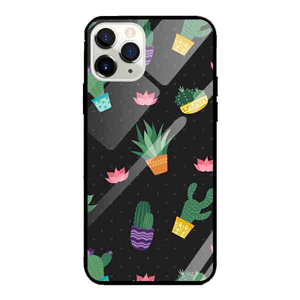 Ốp lưng kính cường lực cho iPhone 11 Pro Nền Nền Xương Rồng - Hàng Chính Hãng