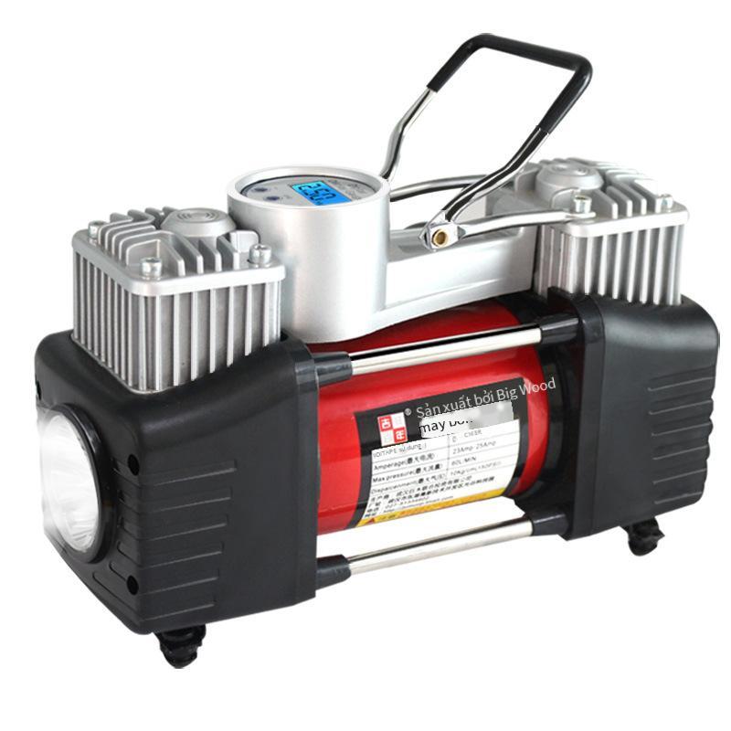 Thuận lợi nhất máy bơm không khí ô tô 12 v bằng gỗ khổng lồ xi lanh đôi di động màn hình kỹ thuật số máy bơm hơi ô tô với máy bơm không khí bằng kim loại nhẹ