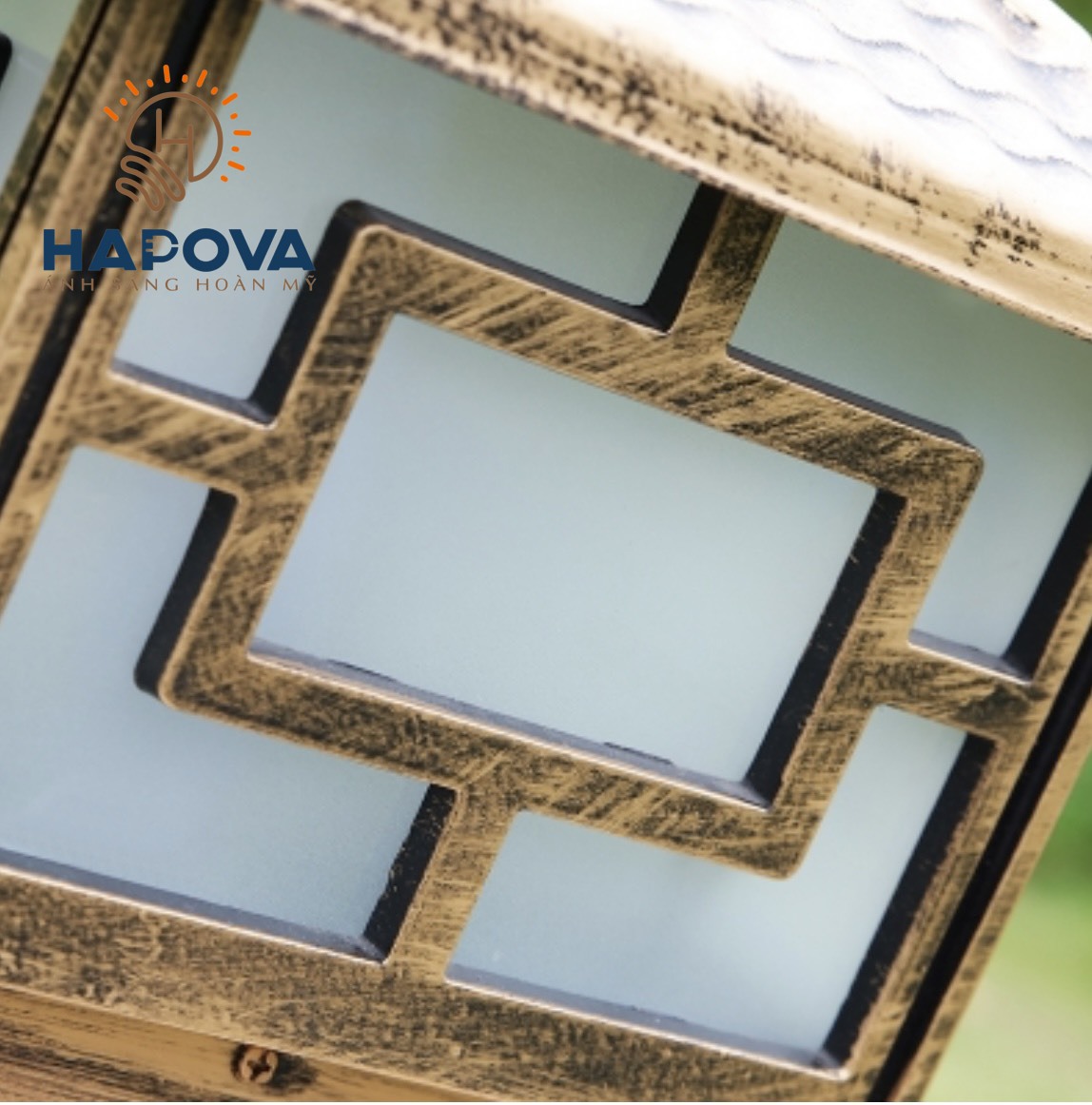 Đèn trụ cổng Nhôm cao cấp cỡ 250mm và 200mm HAPOVA OSTER 7009