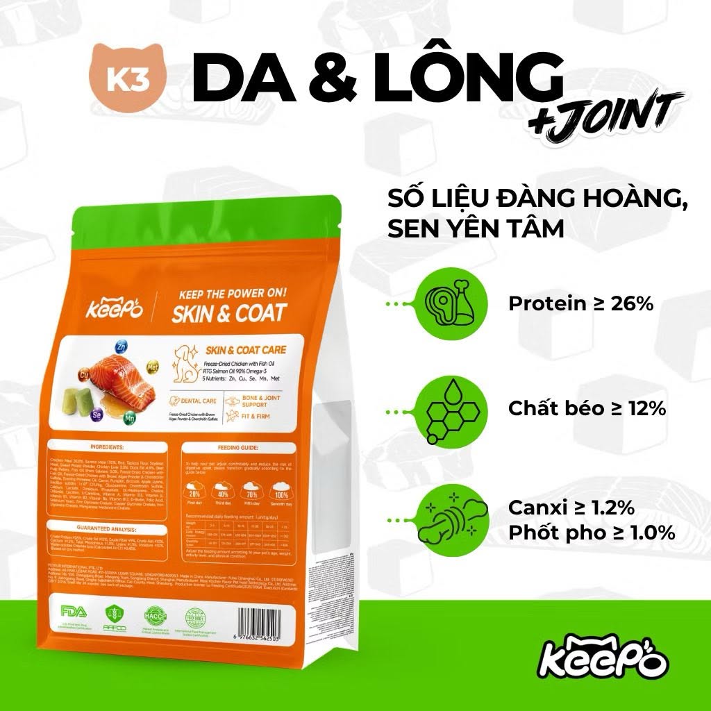 Thức Ăn Cho Chó Mọi Lứa Tuổi Keepo Túi 1Kg – Hạt Cho Chó Mix Thịt Sấy Đông Khô Freeze-Dried