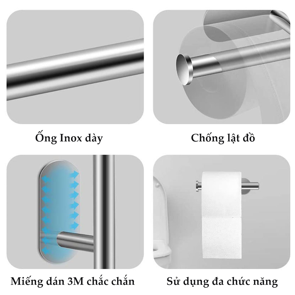 Móc treo đồ dán tường Inox 304, không cần khoan MIHOCO 321