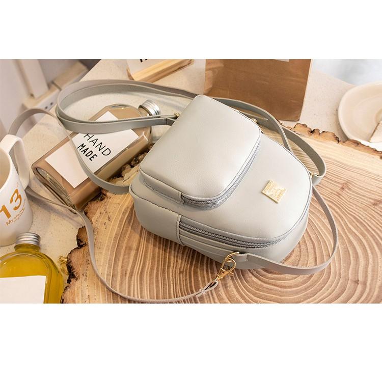 Balo Mini Trơn Màu Xám