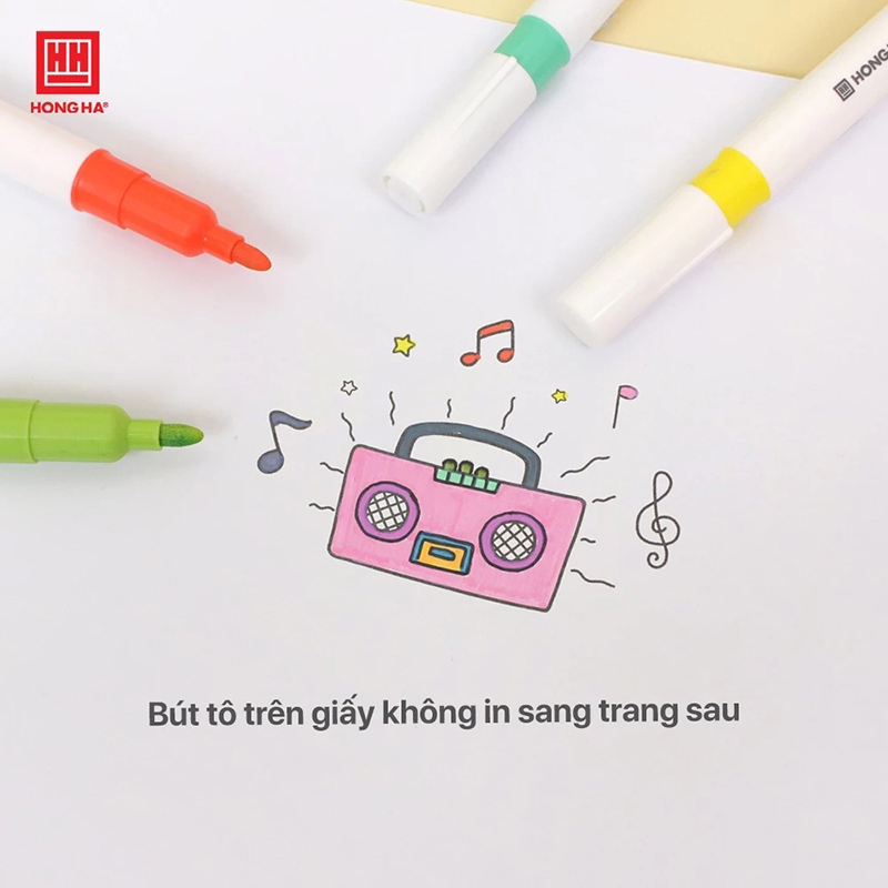 Bút lông màu Acrylic 1 đầu Hồng Hà tô trên mọi chất liệu (12/24/36 màu) - 8142/8143/8144