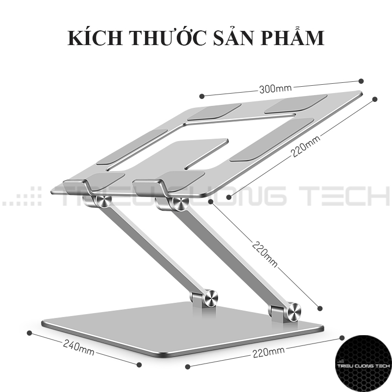 Giá Đỡ Laptop Đế Tản Nhiệt Laptop Để Bàn Chất Liệu Hợp Kim Nhôm Cao Cấp Tản Nhiệt – Nâng Hạ Điều Chỉnh Độ Cao - Gấp Gọn Cho Kích Cỡ 10-18 Inches Hàng Chính Hãng