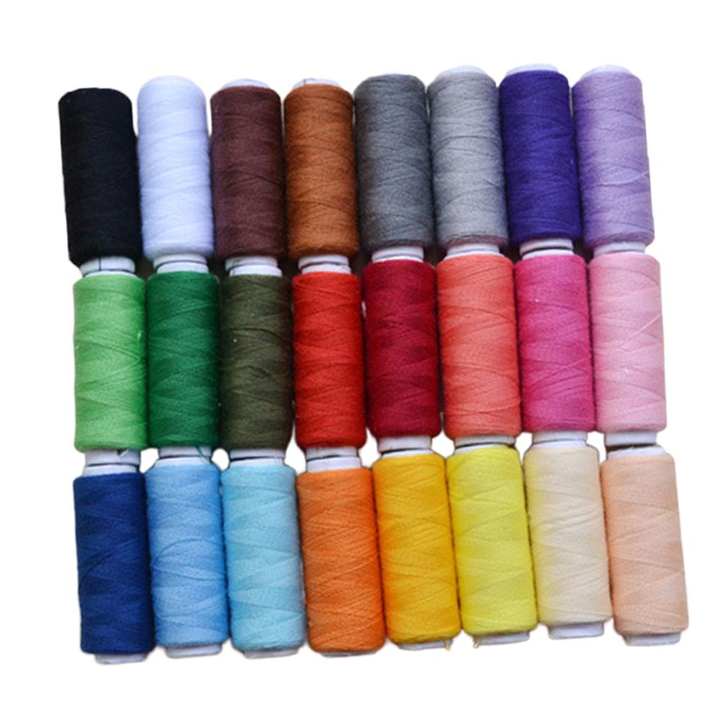 24 Chiếc Polyester May Đường Chỉ May 24 Màu 200 Yard Mỗi Cuộn Bộ May Cho Tay Máy May