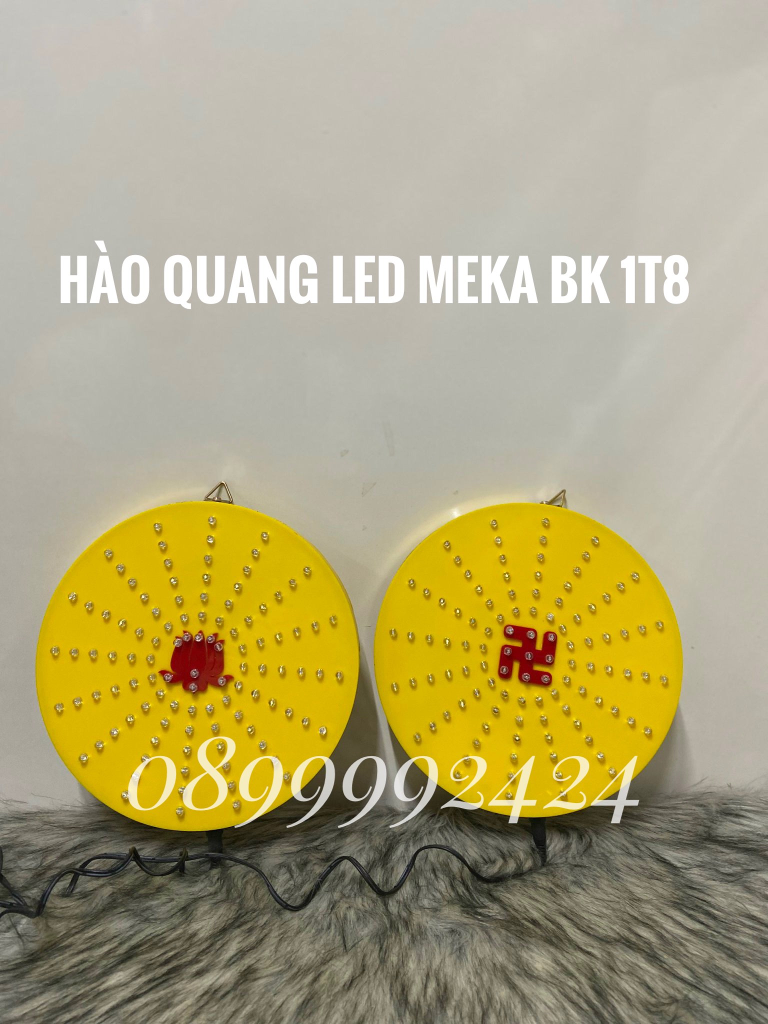 ĐÈN THỜ HÀO QUANG LED MICA SIÊU SÁNG 1 TẤC 8 (18CM)