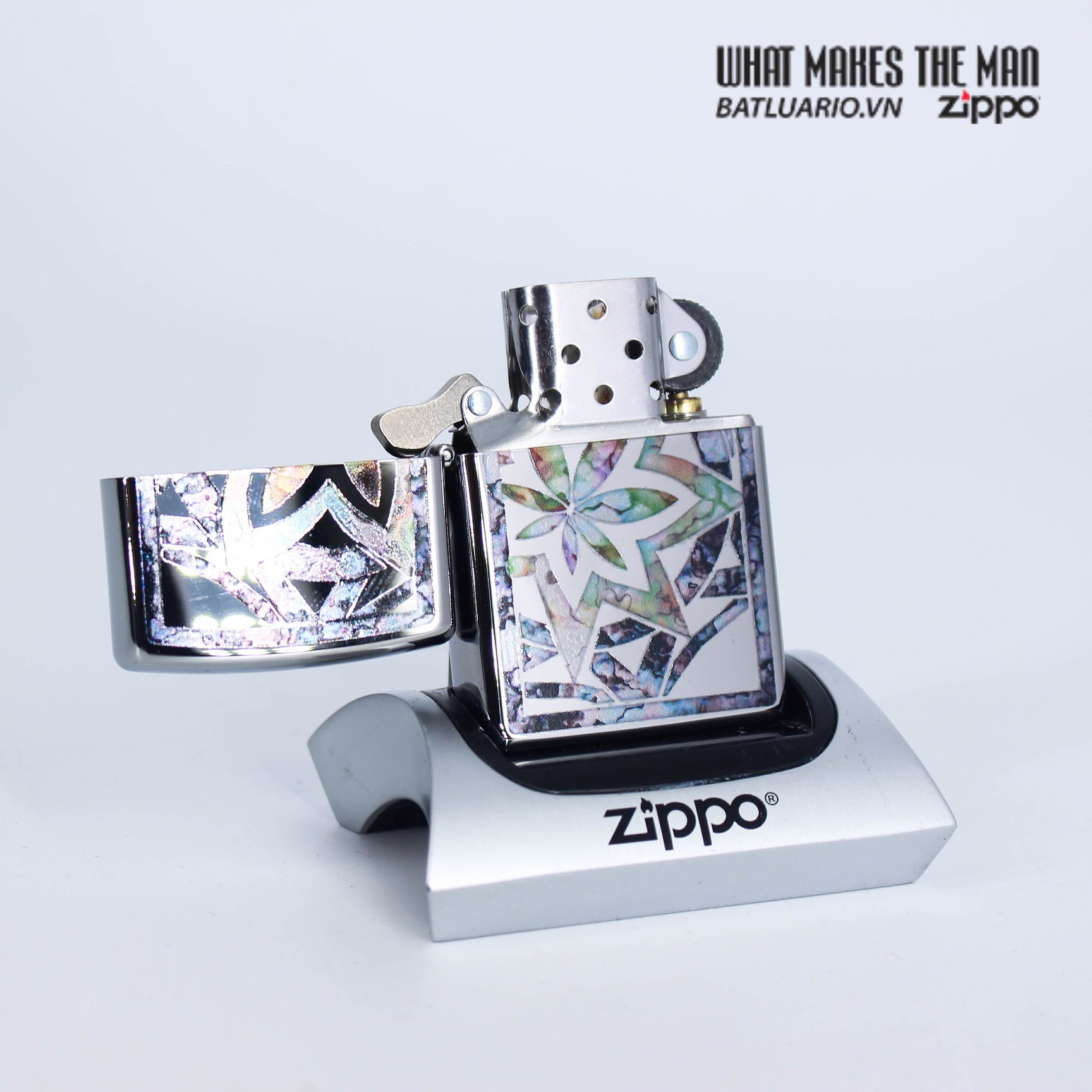 Bật Lửa Zippo 29727 – Zippo Fusion Leaf High Polish Chrome