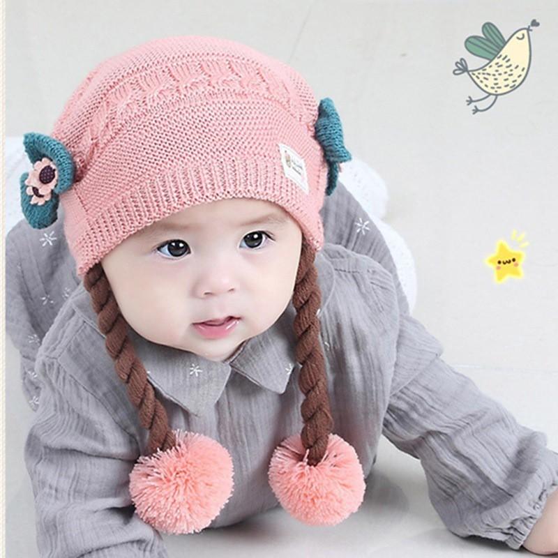 Mũ Len 2 bím siêu cute cho bé