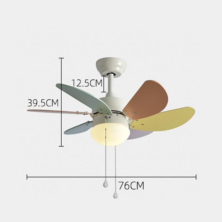 Quạt trần đèn led phòng ngủ cho bé, quạt trần QT001 Giao màu ngẫu nhiên