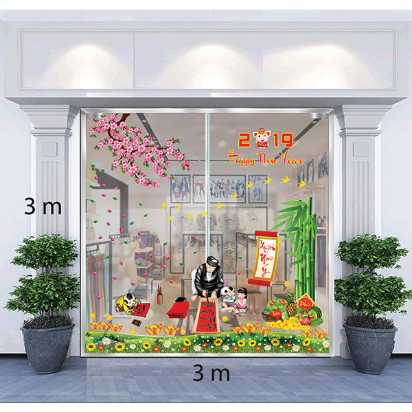 Decal Dán Tường Trang Trí Tết Xuân Combo Số 48