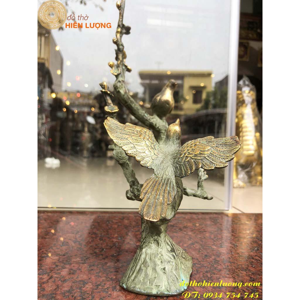 Chim Uyên Ương Phong Thủy Bằng Đồng Cao 30cm