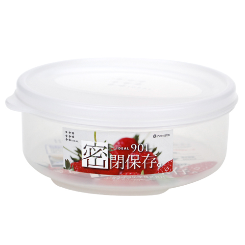 Hộp nhựa trong bảo quản thực phẩm Inomata dáng tròn, có nắp đậy - 480ml
