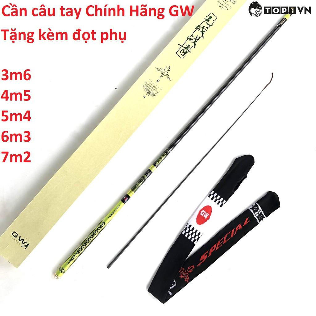 Cần câu tay 6H GW FISHING , tặng kèm đọt cần , 3m6 - 4m5 - 5m4 - 6m3 VR - Top1VN