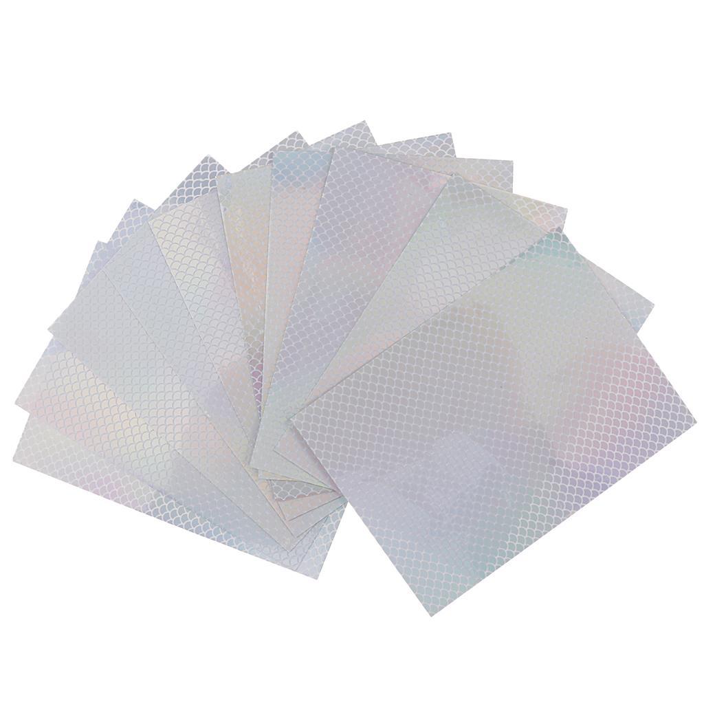 10pcs Adhesive Film Flash Tape For Lure Making Tying Materail Metal Hard Baits Luminous Sticker