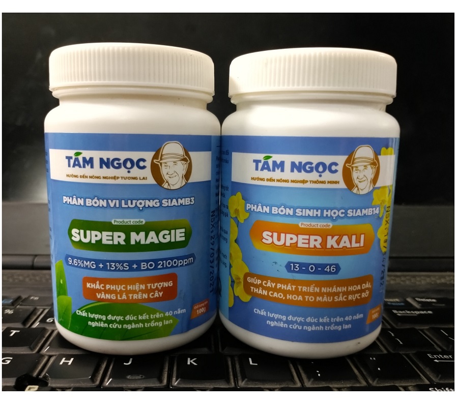 Combo 2 Lọ Phân bón sinh học SIAMB14 Tám Ngọc, Khắc phục hiện tượng vàng lá, nhánh hoa dài, thân cao, hoa to, màu sắc rực rỡ...