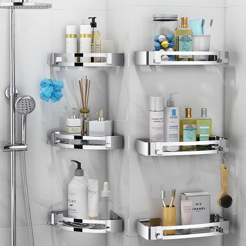 Kệ góc phòng tắm Inox 304 AnShin chống gỉ sét - Kệ Inox 304 hình tam giác - có thể bắt vít hoặc dán keo có sẵn
