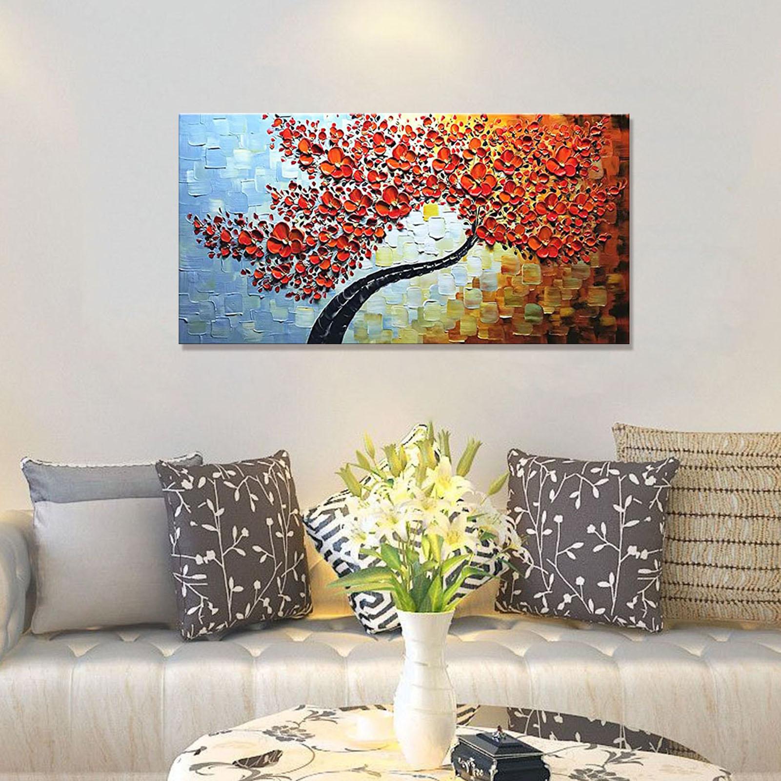Tranh vẽ tay Nghệ Thuật phong cách hiện đại treo tường, hình cái cây