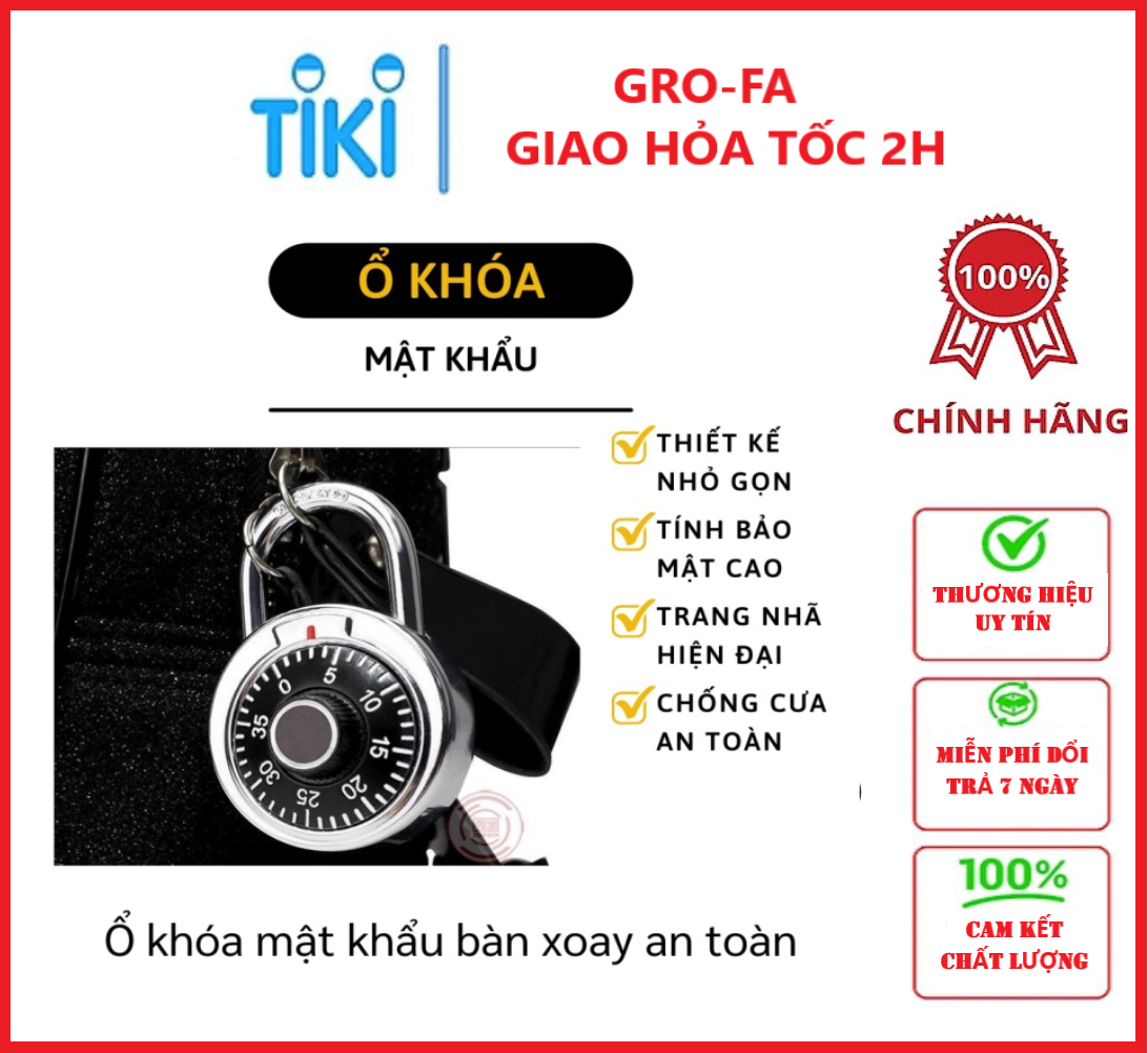 Ổ Khóa Mật Khẩu Bàn Xoay Có Hướng Dẫn Mở Khóa- Chính Hãng