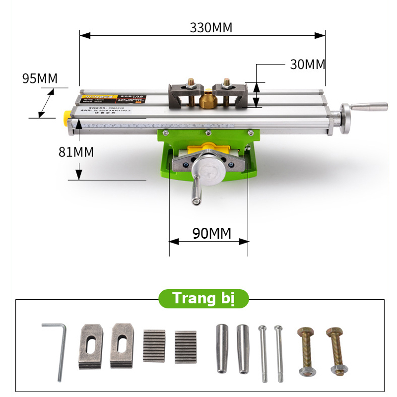 Ê tô bàn trượt 2 chiều XY MiniQ Bg-6330  Nhôm nguyên khối - Chính xác tuyệt đối