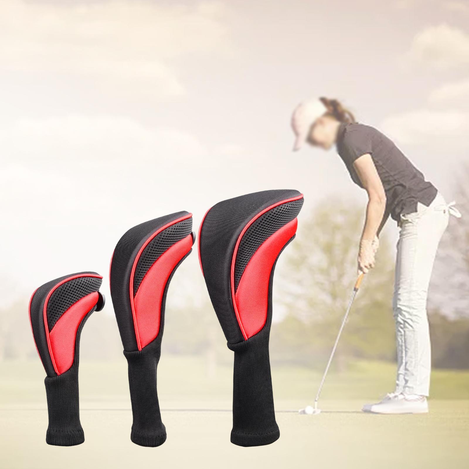 Golf Club Head Cover 1, 3 4 5 7 X Driver Fairway Woods Headcovers, Hybrid Head Cover Set with Interchangeable Tags Fits Fairway and Driver Clubs