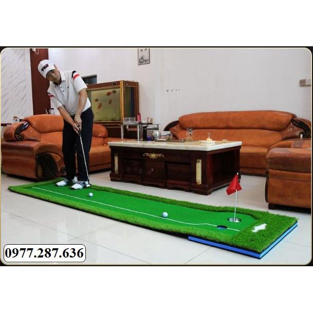 Thảm golf tập Putter trong nhà di động tiện lợi di chuyển luyện Swing gạt bóng TT011