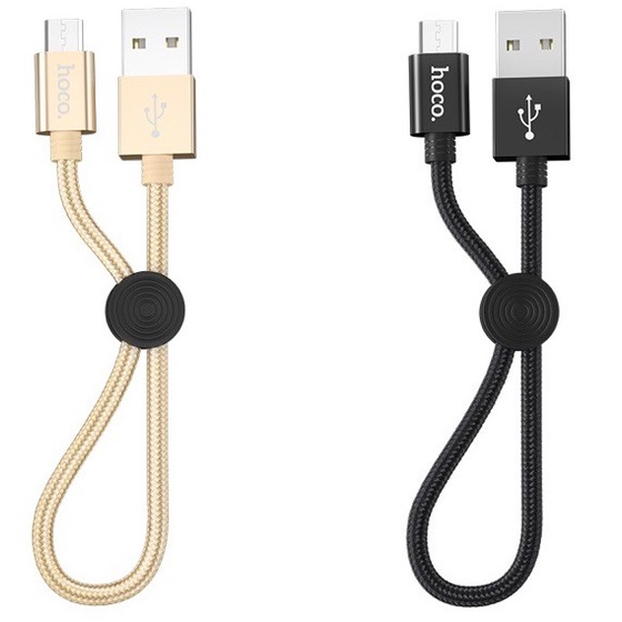 Cáp sạc nhanh 2.4A Hoco chuẩn Micro USB cáp bọc dù siêu bền, chống rối, chống gãy gập, dài 25cm dành cho Samsung, Xiaomi, Huawei, Vivo, Sony, X35 - Hàng chính hãng