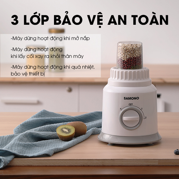 Máy xay sinh tố đa năng SAMONO SW-BB300A 300W 2 cối xay gia vị xay sinh tố - Hàng chính hãng