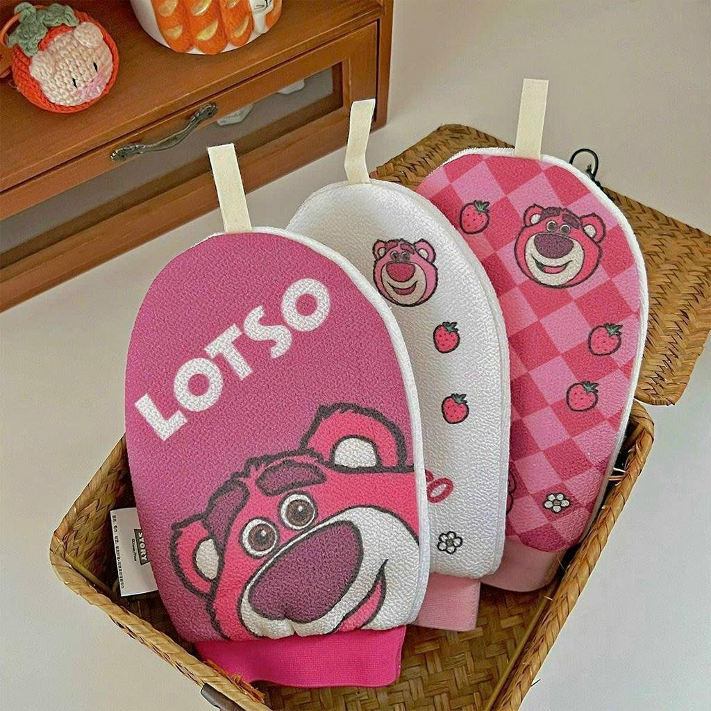 Găng Tay Tắm Tẩy Tế Bào Chết Hình Gấu Dâu Dễ Thương 1 Chiếc