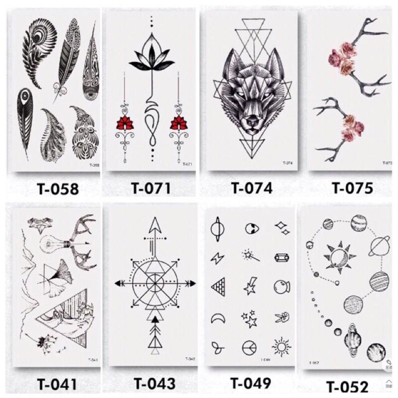 COMBO 3 tấm mini tatto Bộ Nhiều Mẫu anime Hình Xăm Dán, Hình Xăm mini Tattoo Cao Cấp hình xăm 3d