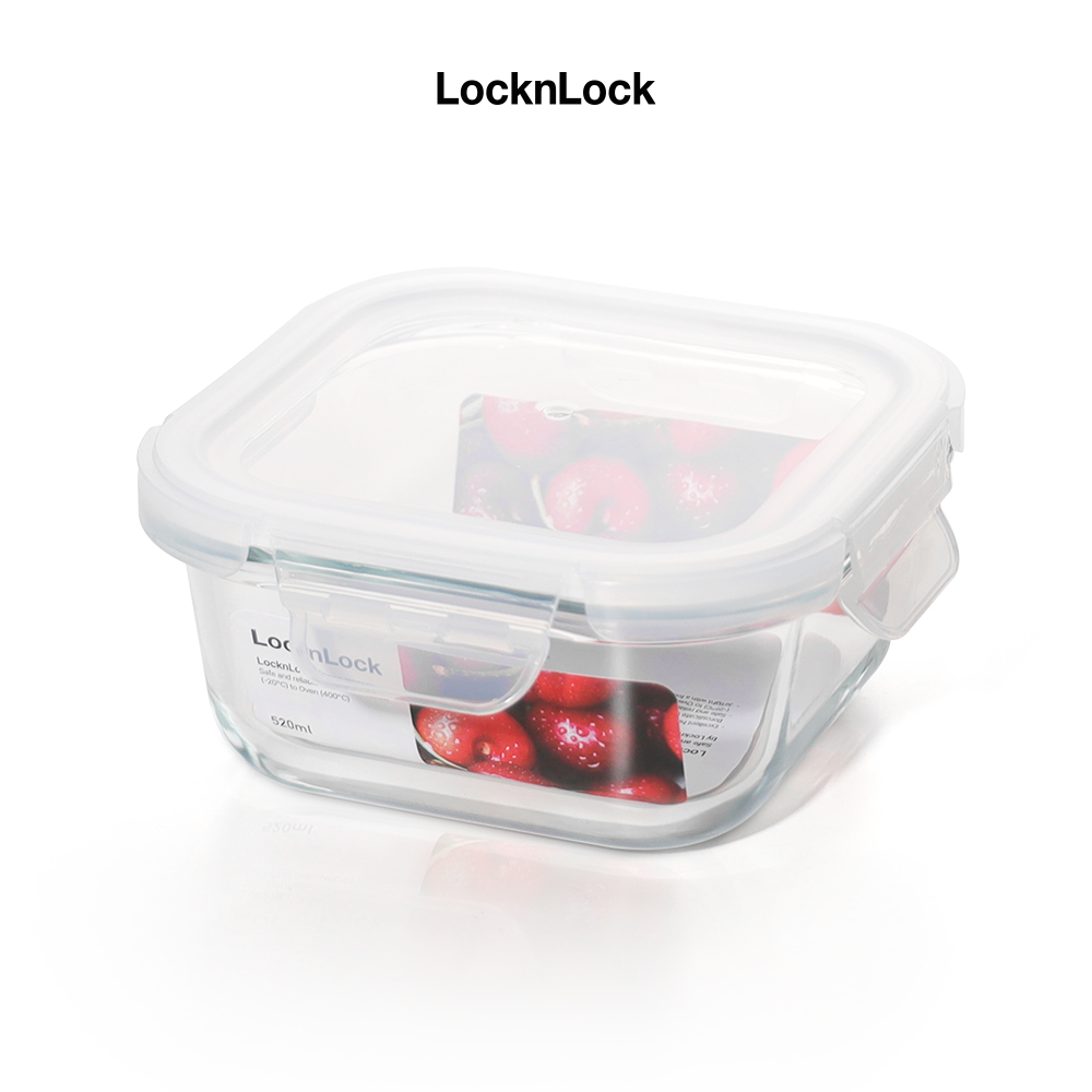 Hộp thủy tinh LocknLock BLANC bảo quản thực phẩm 520ml LLG1105 - Hàng chính hãng, chịu nhiệt cao - JoyMall