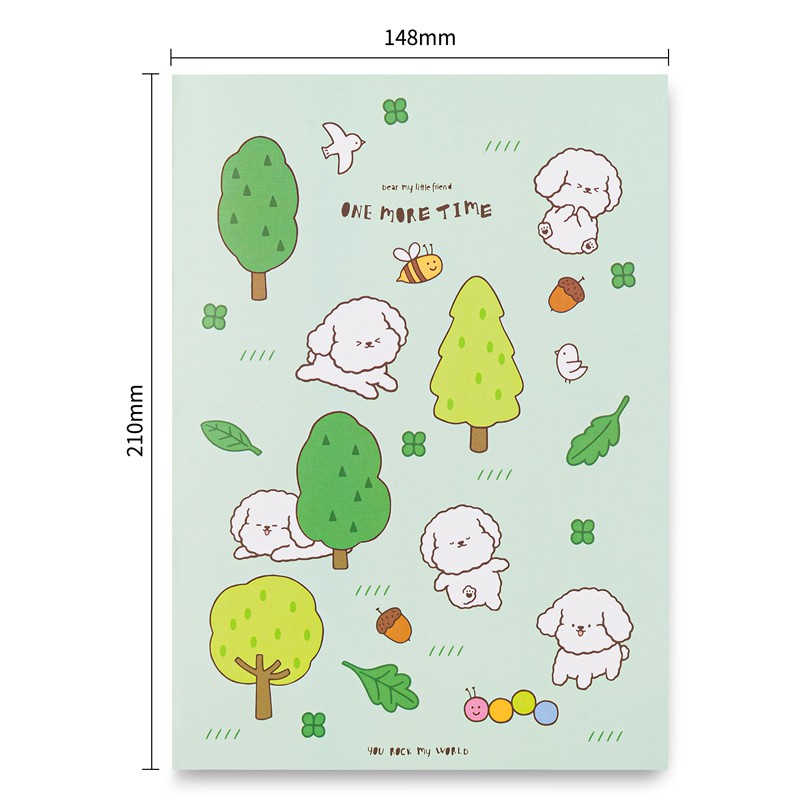 Sổ tay ghi chép cute khâu gáy 40 trang kẻ ngang hình cún A5 Deli - 70gsm - Phù hợp làm sổ kế hoach planner, viết nhật kí, sử dụng như tập vở học sinh - 1 quyển - FA560-N04