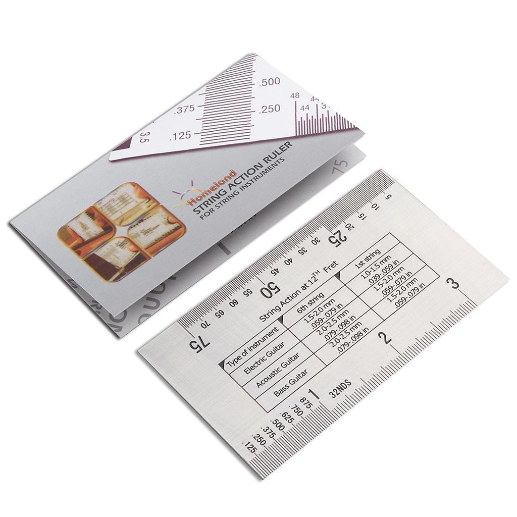 Accurate Electric Guitar Stainless Steel String Action Ruler /Metric