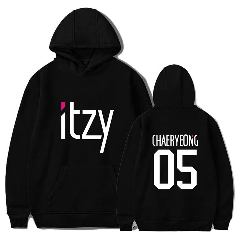 Thời Trang Hàn Quốc Mới Kpop ITZY Liêu YEJI YUNA RYUIN CHAERYEONG Khoác Hoodie K POP Có Mũ Áo Thun Nữ Harajuku Dạo