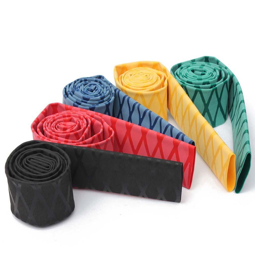 2x Textured X-Tube Heat Shrink Tubing Fishing Rod Grips Tape, Non And Insulation Racket Overgrip Tube