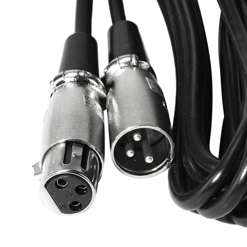 XLR Micr Cable, XLR Male to XLR Female Balanced 3 PIN Mic Cables, Black 3m