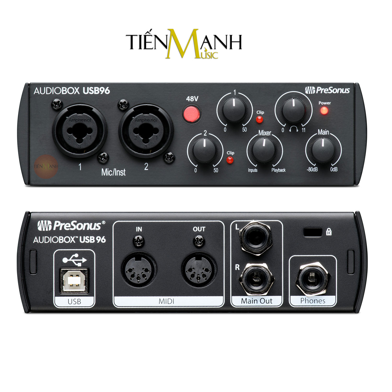 Soundcard PreSonus AudioBox USB 96 Bộ Thu Âm Thanh và Livestream Audio Interface Sound Card Audio Box USB96 Hàng Chính Hãng - Kèm Móng Gẩy DreamMaker