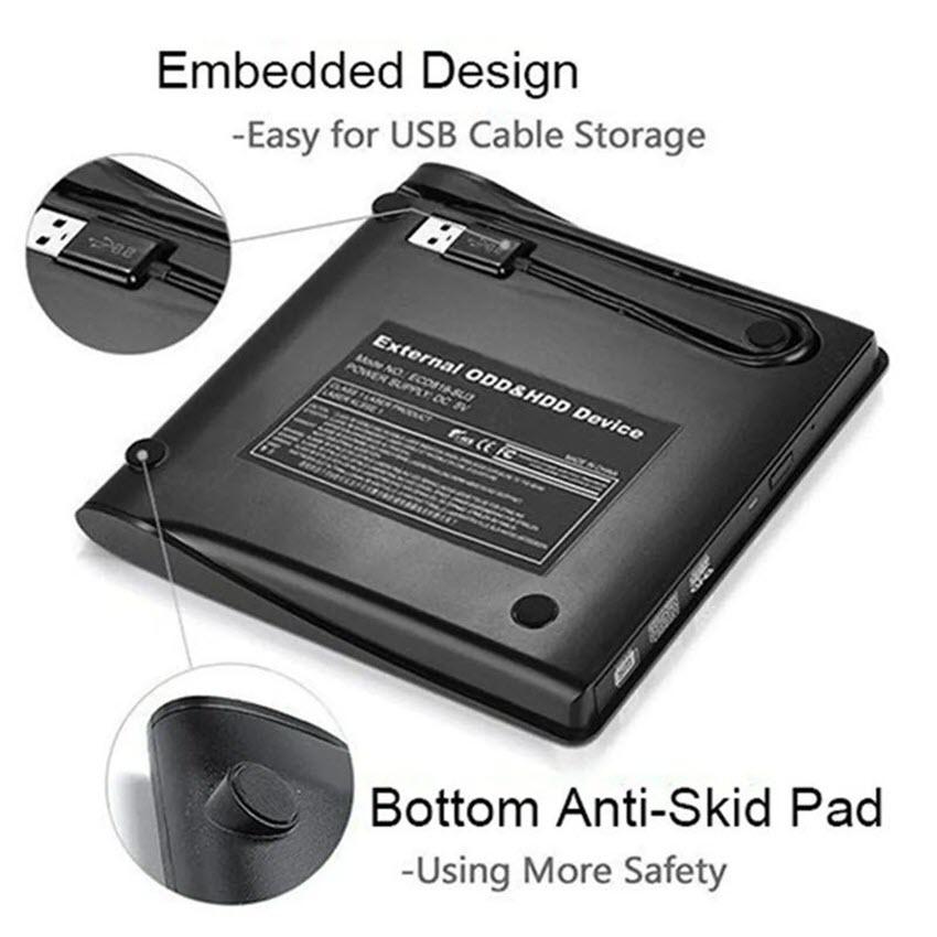 Ổ ghi DVD RW usb 3.0 gắn ngoài cho Máy Tính pc, Laptop