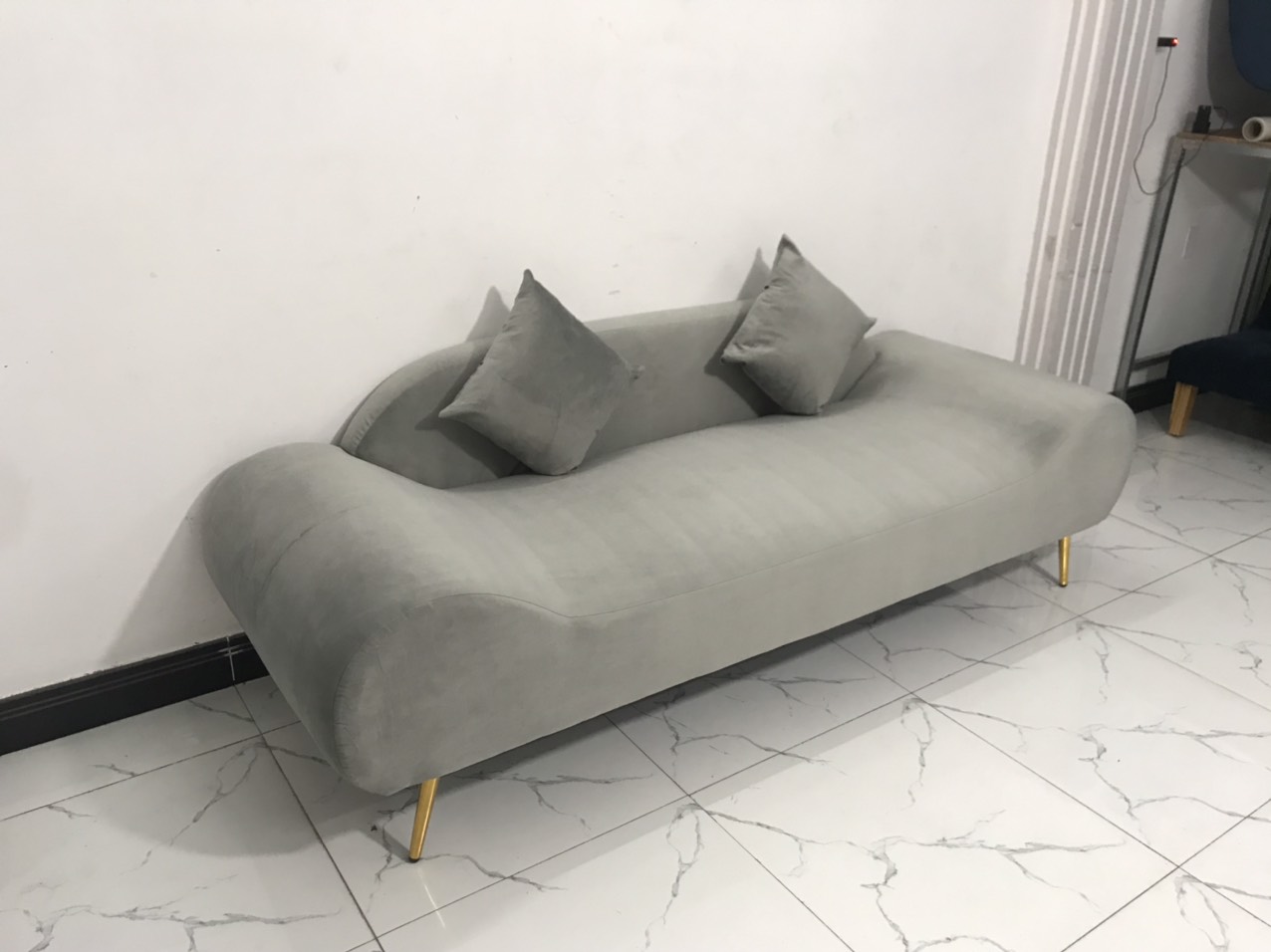 Ghế sofa băng thuyền 2m xám trắng