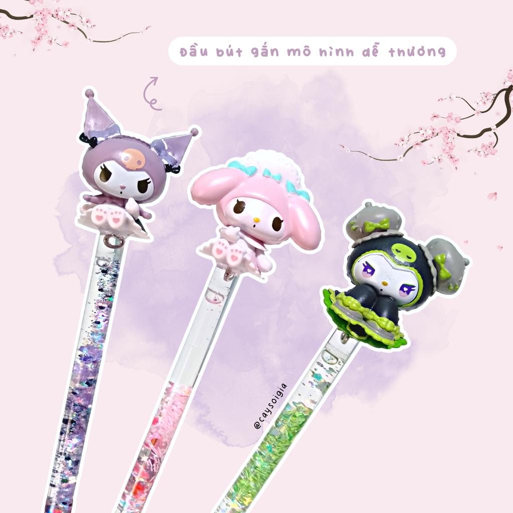 S146 - Bút dao rọc giấy gel kim tuyến thỏ Kuromi và Melody tiểu thư Lolita dễ thương unbox đơn hàng, cắt sticker washi - Cây Sồi Già