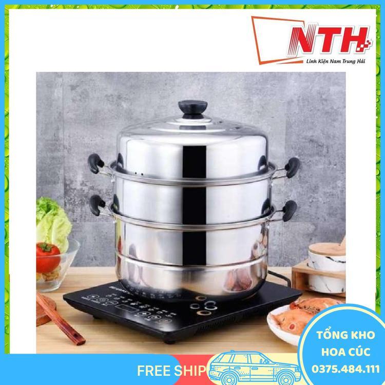 Nồi Xửng Hấp Inox 3 Tầng - 28Cm - Vận Chuyển Miễn Phí Toàn Quốc