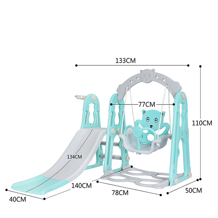 Cầu trượt xích đu BABYWIN441 Đồ chơi vận động cho bé bao gồm cầu trượt xích đu kèm bộ bóng rổ