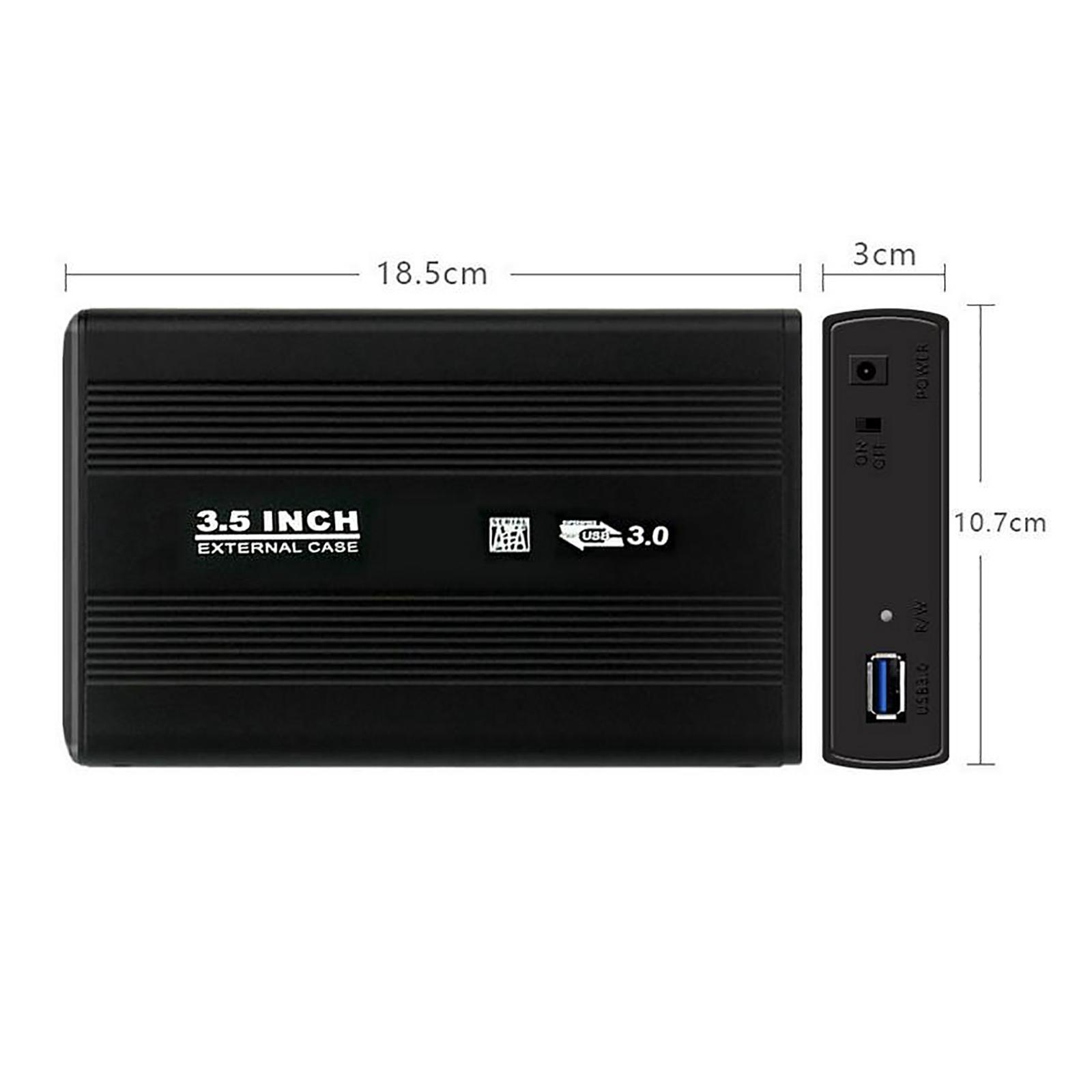 USB 3.0 to SATA External 3.5" HDD Enclosure Case, Easy to Install Protect Your HDD Away Damage