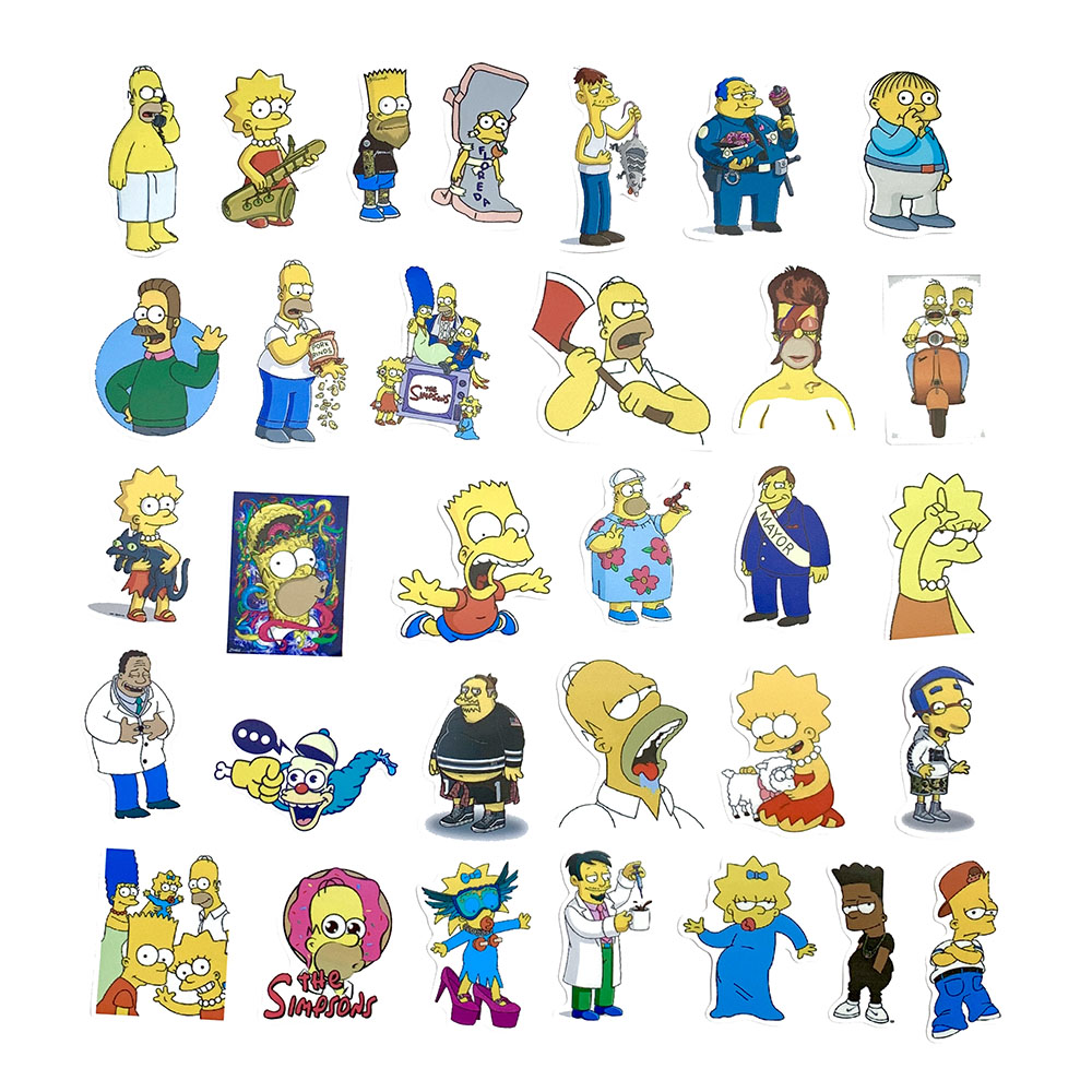 Sticker Gia đình Simpson The Simpsons Ngẫu Nhiên Chất Lượng Cao Chống Nước Trang Trí Nón Bảo Hiểm Vali Đàn Xe Máy Xe Đạp