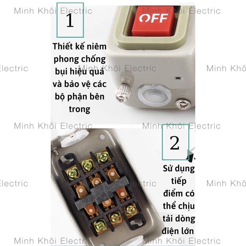 Công Tắc Nút Nhấn 3 Pha On Off, công tắc nút nhấn nguồn, hộp điều khiển 2 nút on off