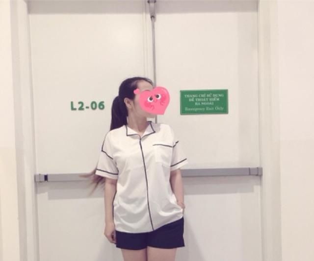 Sơ mi oversize pijama chạy chỉ viền cực lạ luôn ạ