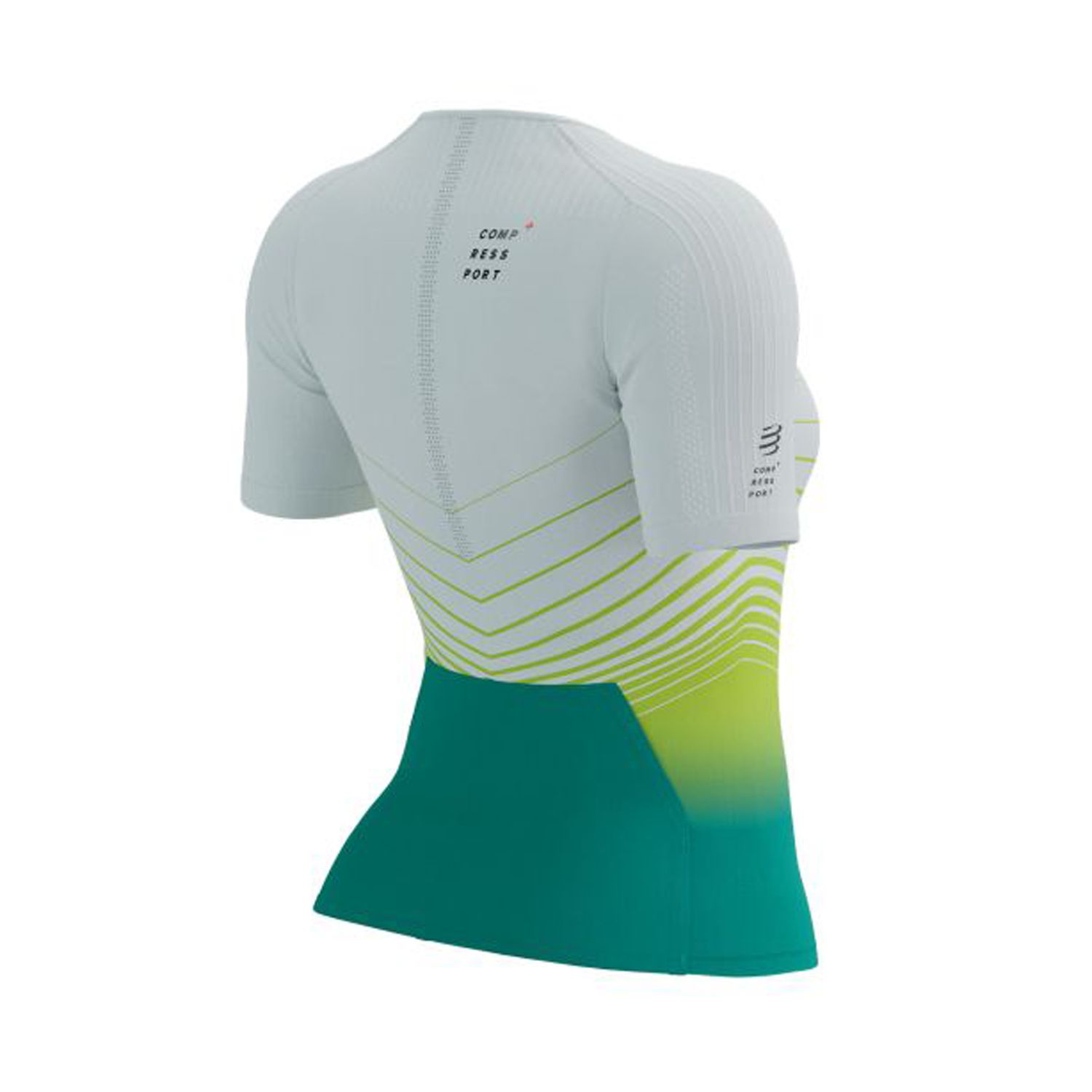 Áo Chạy Bộ Nữ Compresport Tri Postural Aero SS Top - White/Columbia