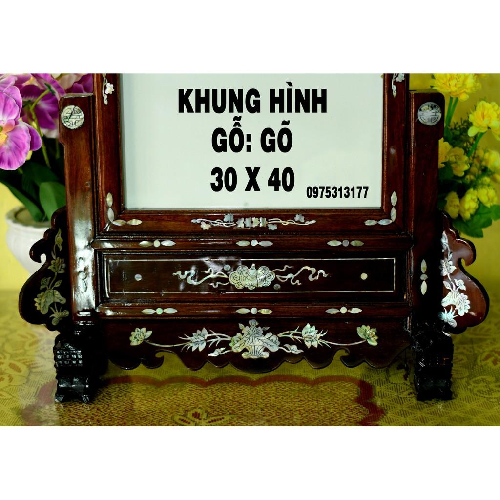 KHUNG HÌNH GỖ GÕ 30 X 40