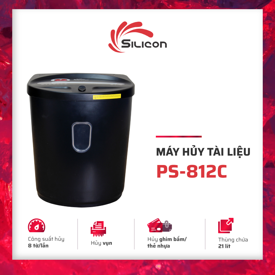 Máy Hủy Tài Liệu Silicon PS-812C